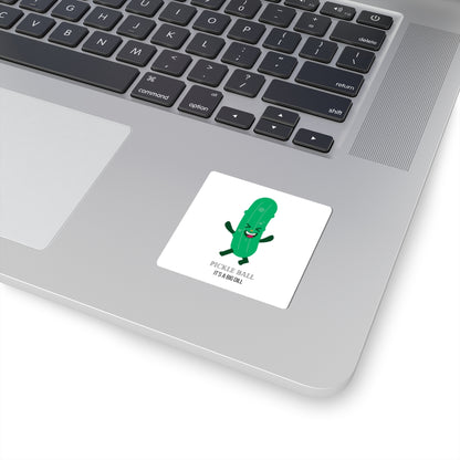 Kiss-Cut Sticker, Pickle Ball, It's A Big Dill, 2" Square, 1mm Thick