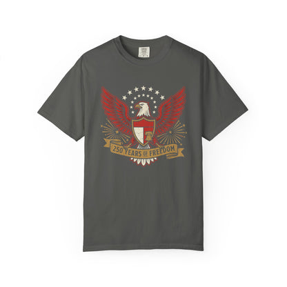 Eagle Crest '250 Years of Freedom'  | Patriotic Eagle USA 1776–2026 Dark Vintage T-Shirt