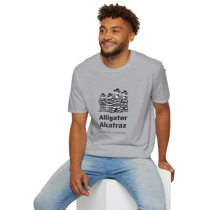 Alligator Alcatraz Swamp Time is Hard Time, Softstyle Shirt For Men, Women, Unisex, Short Sleeve, Motorcycle Riders