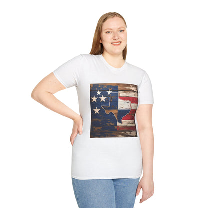 Texas Vintage Flag Unisex T-Shirt - Softstyle Tee, Americana Apparel, Casual Outfit, Gift for Texans, 4th of July Celebration