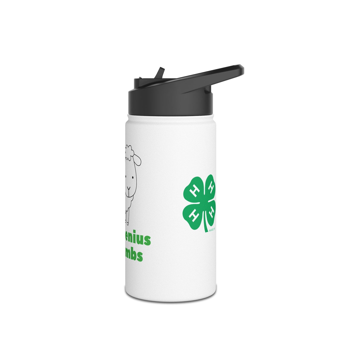 Shear Genius, 4-H Lamb Project:  Stainless Steel Water Bottle, Standard Lid