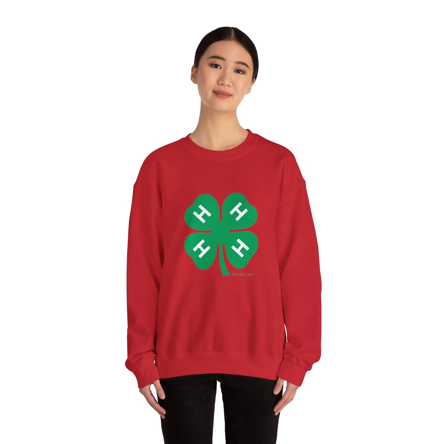 Long-sleeve 4-H Logo Unisex Heavy Blend™ Crewneck Sweatshirt For Men, Women & Youth