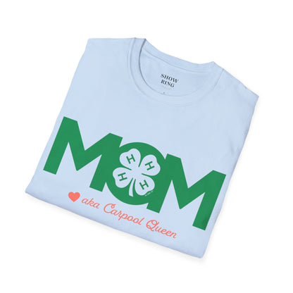 4-H Mom's Shirt with Circle 4-H Logo - Unisex Softstyle T-Shirt for Women