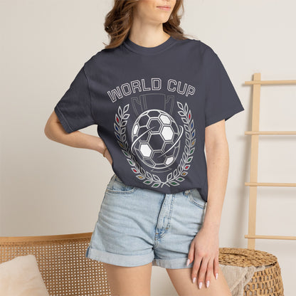 Soccer Ball World Cup Laurel Crest T-Shirt | Athletic Logo Tee For Soccer and Football Fans