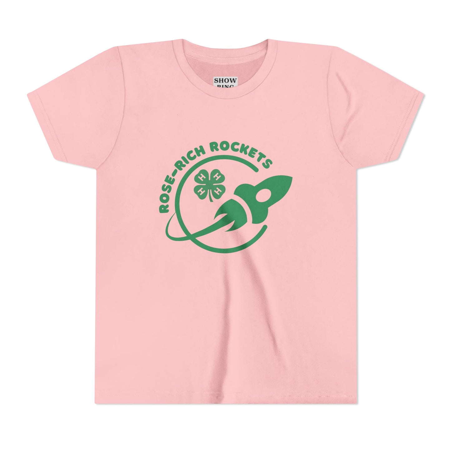Youth Rose-Rich 4-H Rocketry Short Sleeve Tee, Cool Kids T-Shirt, Space Lover Gift, Vintage Rocket Tee, Fun Science Shirt, Youth Clothing