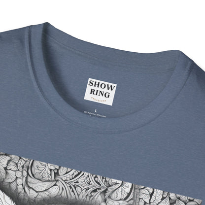 Adult Coloring Shirt Featuring Adorable Pig for 4-H and FFA - Unisex Softstyle T-Shirt for All Ages