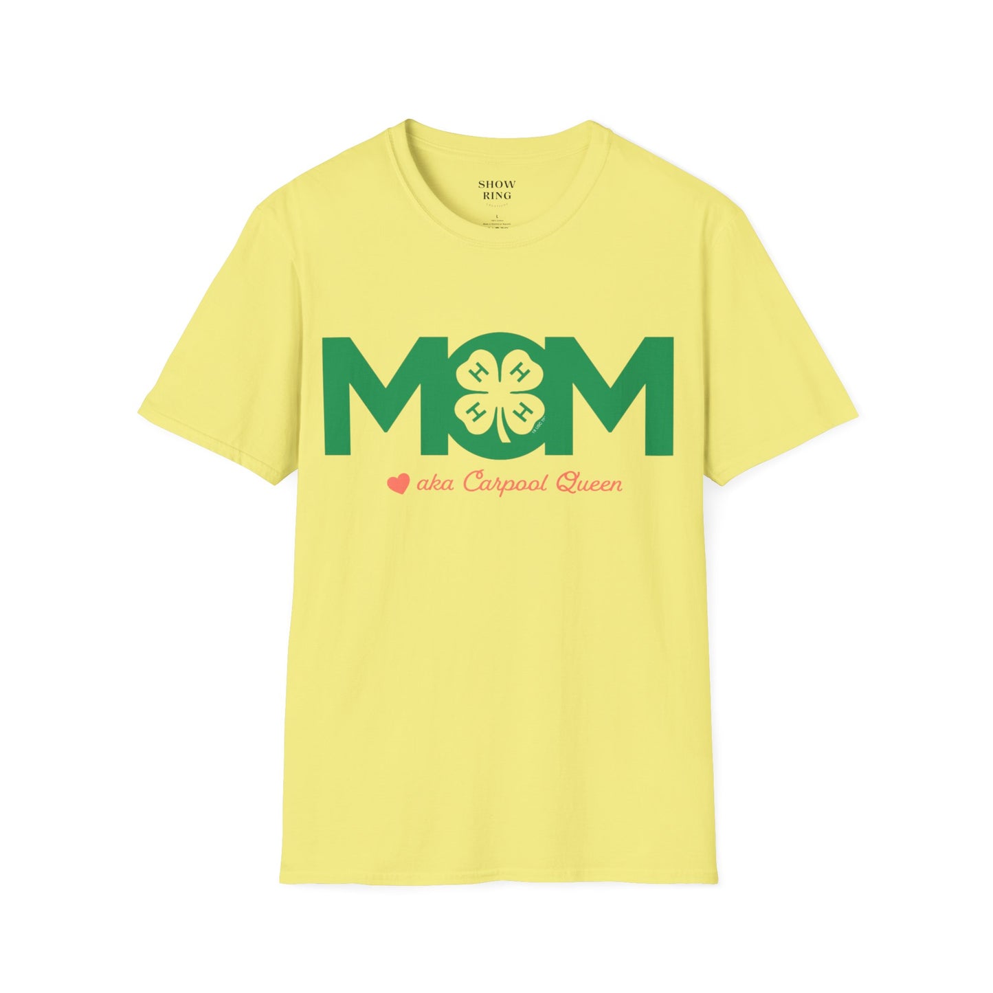 4-H Mom's Shirt with Circle 4-H Logo - Unisex Softstyle T-Shirt for Women