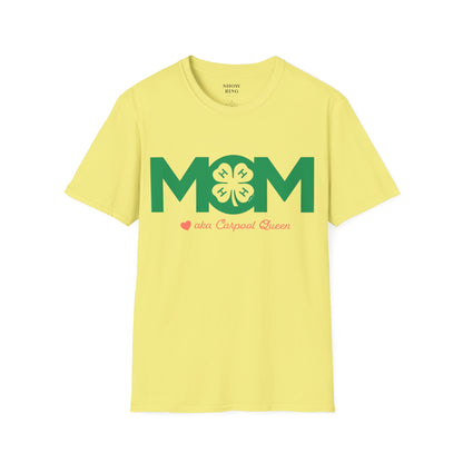 4-H Mom's Shirt with Circle 4-H Logo - Unisex Softstyle T-Shirt for Women