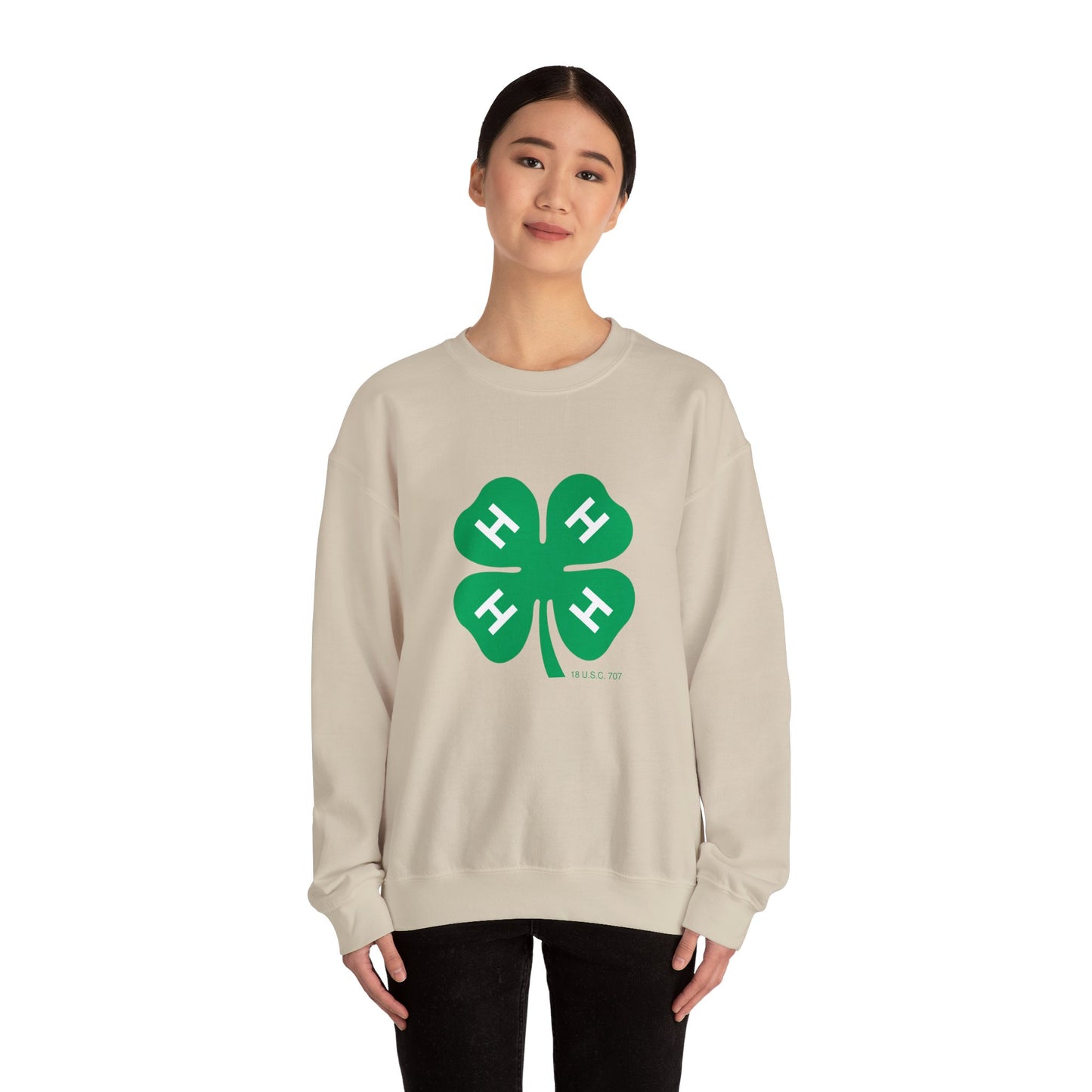 Long-sleeve 4-H Logo Unisex Heavy Blend™ Crewneck Sweatshirt For Men, Women & Youth