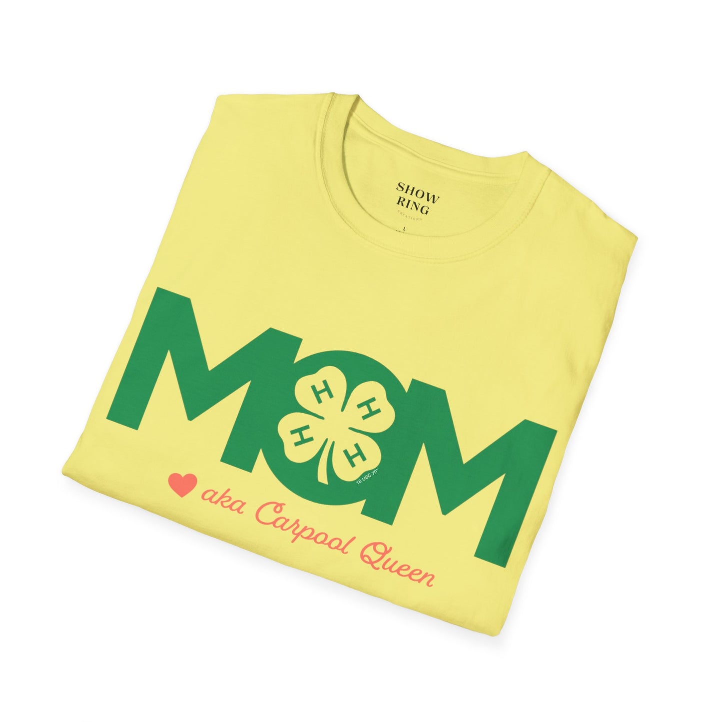 4-H Mom's Shirt with Circle 4-H Logo - Unisex Softstyle T-Shirt for Women