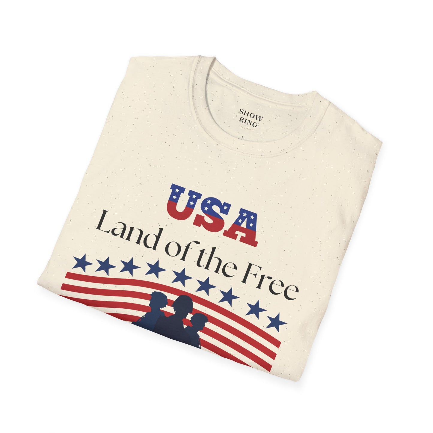 USA Land of the Free Because of the Brave T-Shirt, 4th of July Tee, Patriotic Unisex Shirt, Military Tribute Apparel, Independence Day Fashion