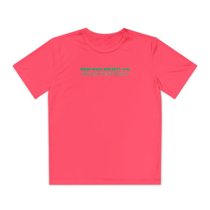 Youth Shirt, Rose-Rich 4-H Rocketry Club, Moisture Wicking, Safety Colors Available