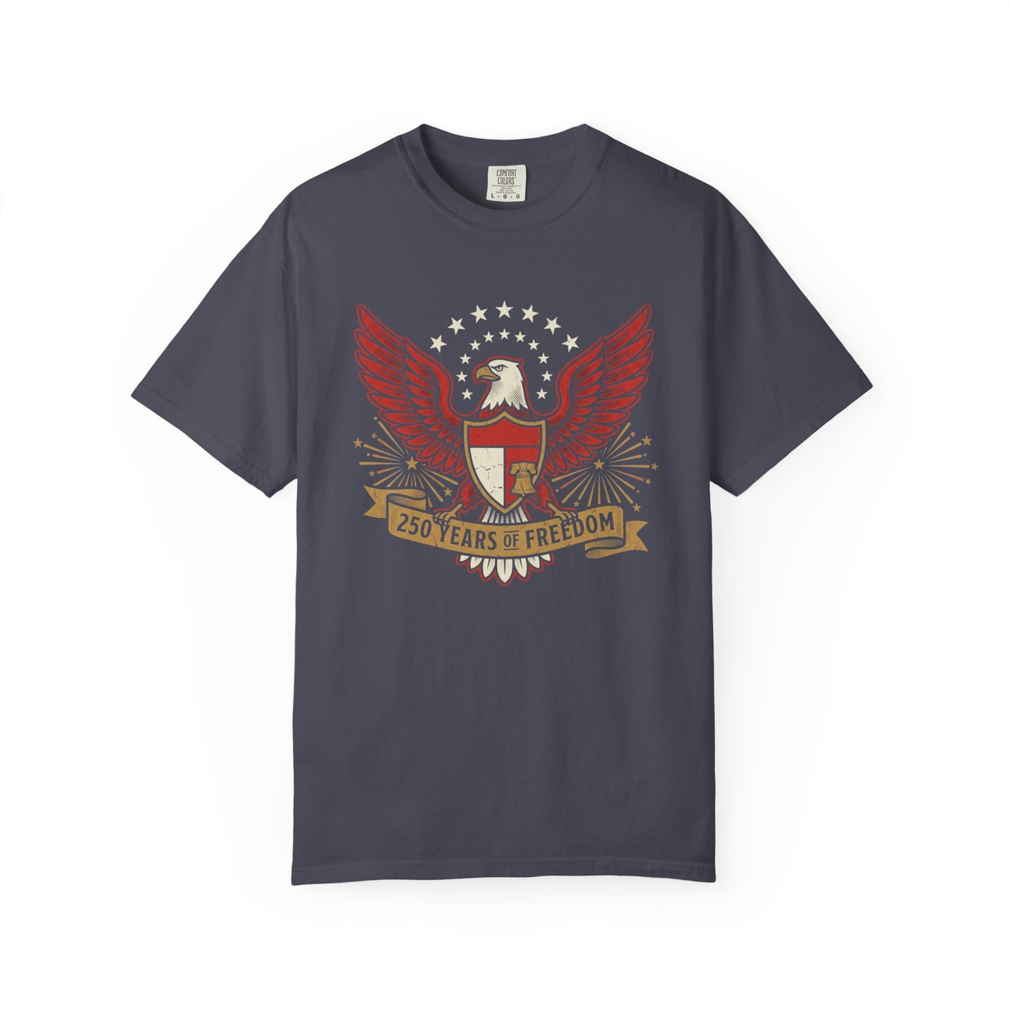Eagle Crest '250 Years of Freedom'  | Patriotic Eagle USA 1776–2026 Dark Vintage T-Shirt