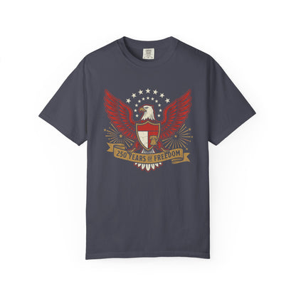 Eagle Crest '250 Years of Freedom'  | Patriotic Eagle USA 1776–2026 Dark Vintage T-Shirt