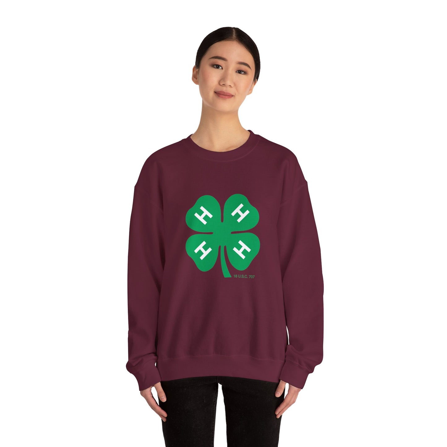 Long-sleeve 4-H Logo Unisex Heavy Blend™ Crewneck Sweatshirt For Men, Women & Youth