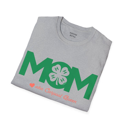 4-H Mom's Shirt with Circle 4-H Logo - Unisex Softstyle T-Shirt for Women