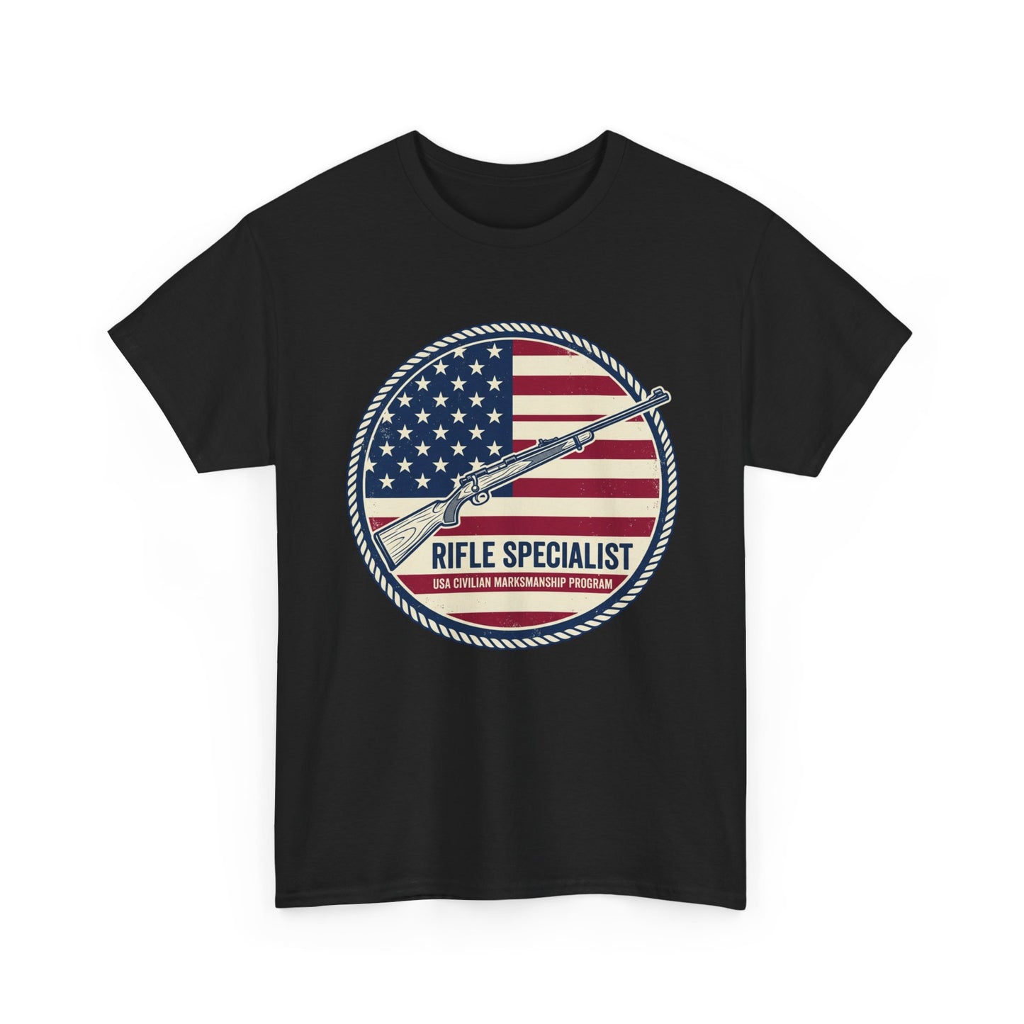Rifle Specialist T-Shirt — American Flag Vintage Shooter Tee
