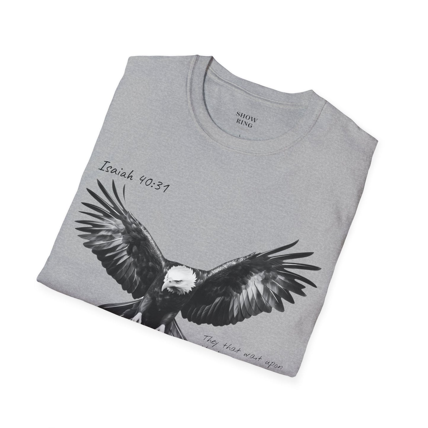 Christian Motorcycle Shirt with Isaiah 40:31 Eagles Verse: Unisex Soft style T-Shirt for Men and Women