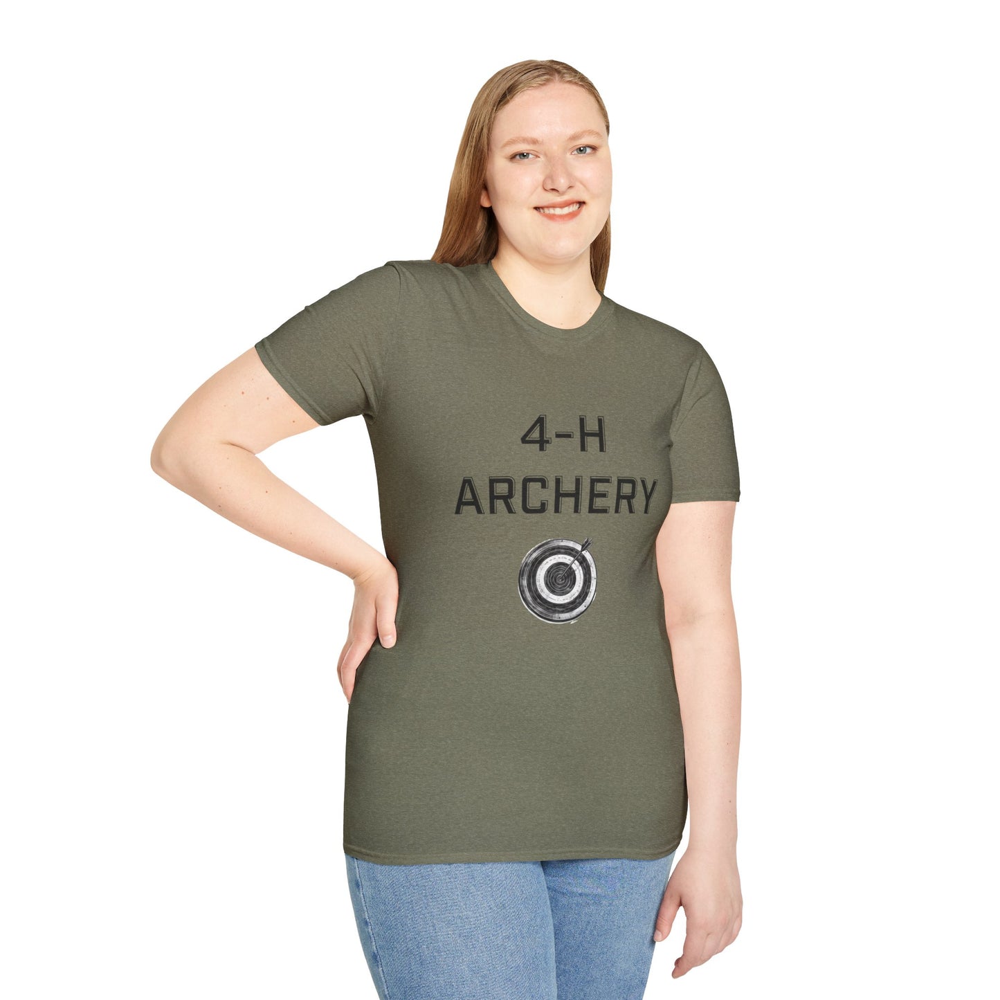 4-H Archery T-Shirt, Unisex Softstyle T-Shirt, For Men, Women, Kids, Archers, Coaches, and 4-H Volunteers