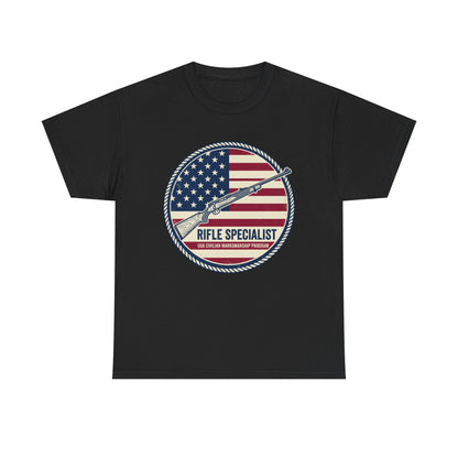Rifle Specialist T-Shirt — American Flag Vintage Shooter Tee