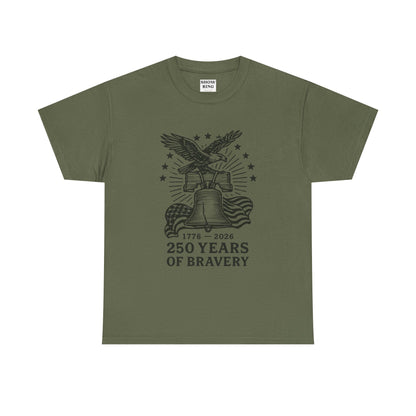 Liberty Bell With Eagle 250 Years of Bravery Tee — 1776–2026 Patriotic Eagle & Flag Shirt