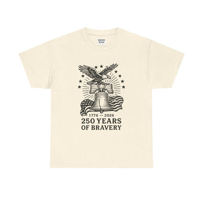 Liberty Bell With Eagle 250 Years of Bravery Tee — 1776–2026 Patriotic Eagle & Flag Shirt