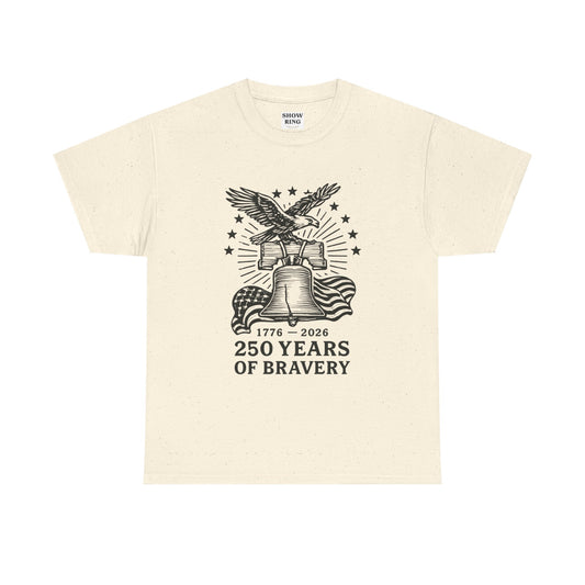 Liberty Bell With Eagle 250 Years of Bravery Tee — 1776–2026 Patriotic Eagle & Flag Shirt