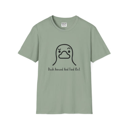 Quirky Graphic Tee with Duck Design, Fun Casual Shirt, Perfect for Gifting, Relaxed Everyday Wear, Nature Lover's Apparel, Duck Around And Find Out