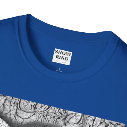 Adult Coloring Shirt Featuring Adorable Pig for 4-H and FFA - Unisex Softstyle T-Shirt for All Ages