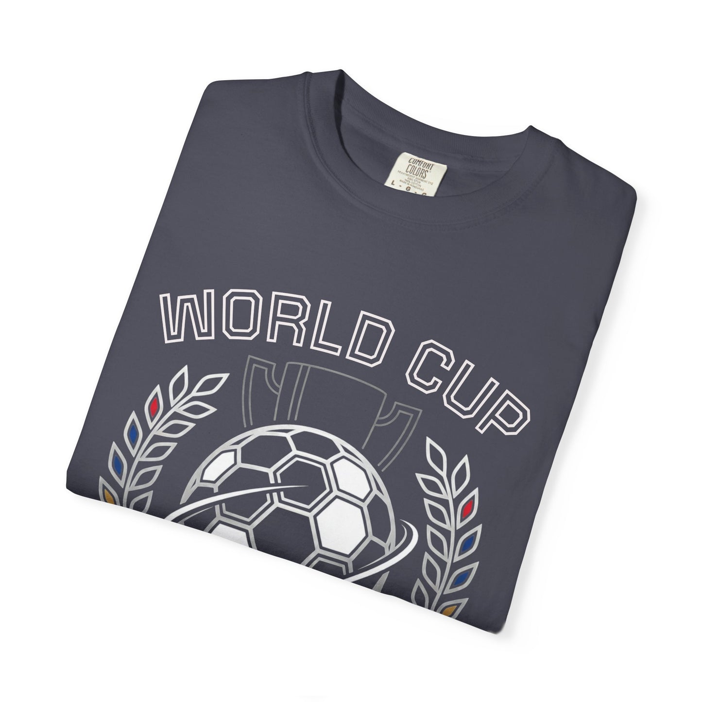 Soccer Ball World Cup Laurel Crest T-Shirt | Athletic Logo Tee For Soccer and Football Fans