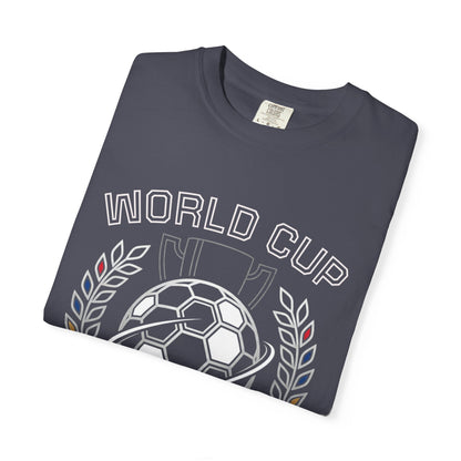 Soccer Ball World Cup Laurel Crest T-Shirt | Athletic Logo Tee For Soccer and Football Fans