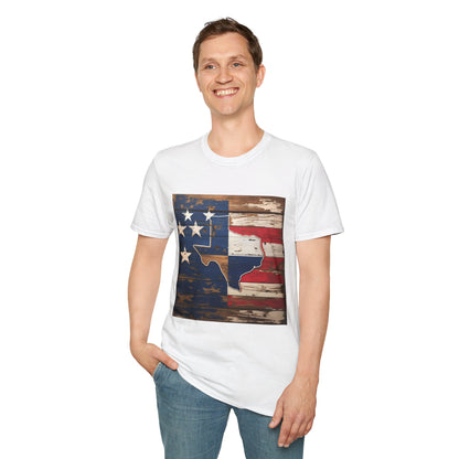 Texas Vintage Flag Unisex T-Shirt - Softstyle Tee, Americana Apparel, Casual Outfit, Gift for Texans, 4th of July Celebration