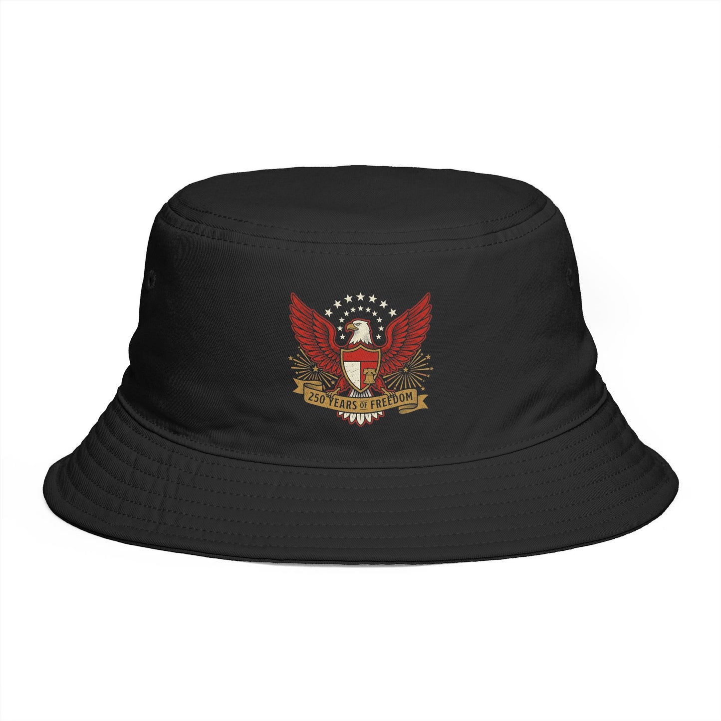 America's 250th Anniversary Bucket Hat | Patriotic Eagle Crest USA 1776–2026 Dark Vintage