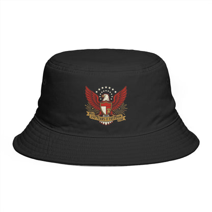America's 250th Anniversary Bucket Hat | Patriotic Eagle Crest USA 1776–2026 Dark Vintage