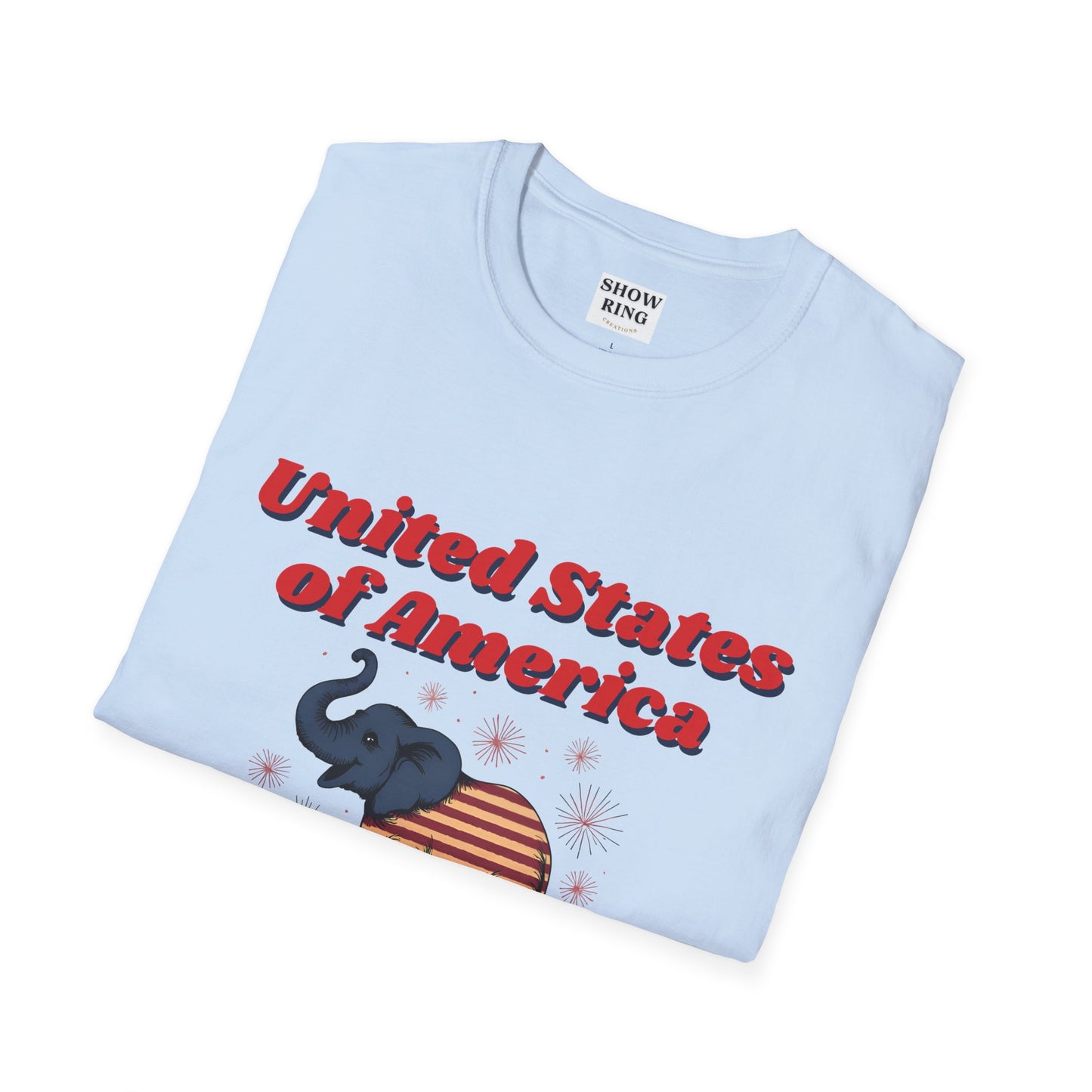 Patriotic Elephant T-Shirt, Free Since 1776, USA Pride Tee, Casual Independence Day Shirt, Vintage Style US Pride Apparel, Gift for Elephant Lovers