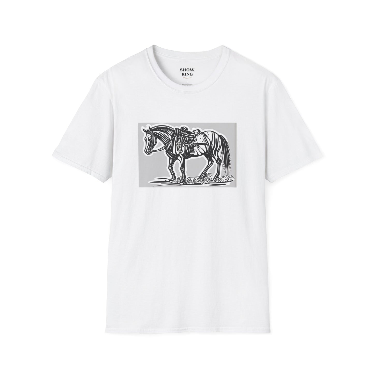 Horse Without Rider for FFA and 4-H Equestrian Teams:  Unisex Softstyle T-Shirt for Men, Women & Kids