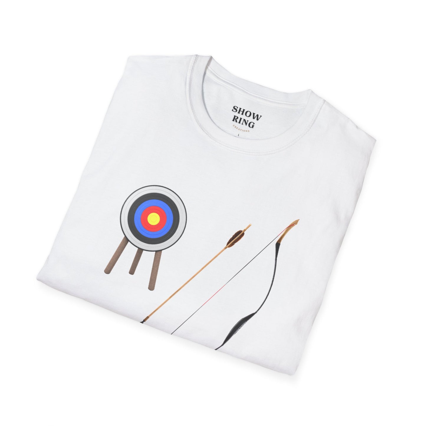 Archery bow, arrow and target - Unisex Softstyle T-Shirt for Men, Women & Children