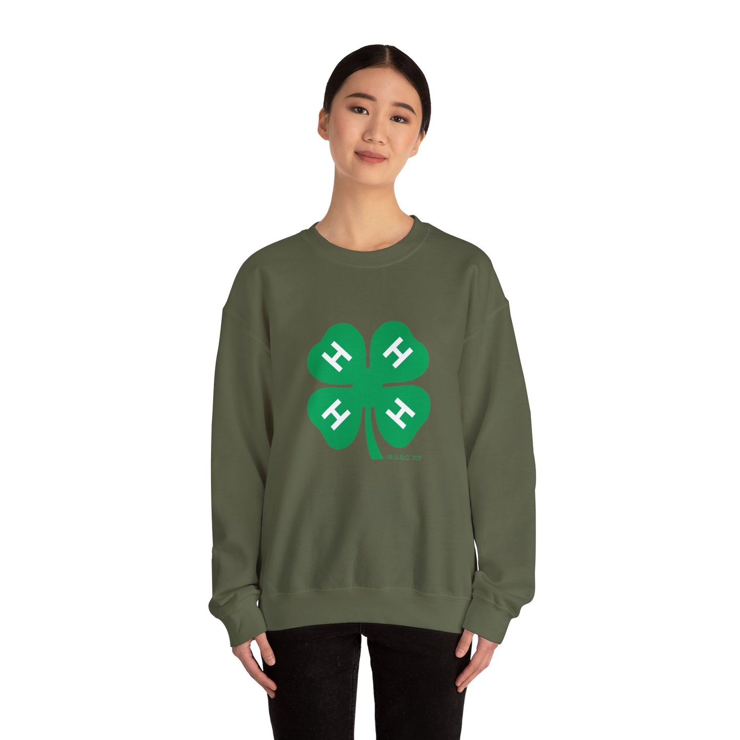 Long-sleeve 4-H Logo Unisex Heavy Blend™ Crewneck Sweatshirt For Men, Women & Youth