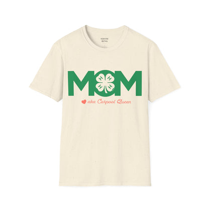 4-H Mom's Shirt with Circle 4-H Logo - Unisex Softstyle T-Shirt for Women