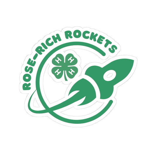 Rose-Rich 4-H Rocketry Club Stickers, Fun Laptop Decals, Outdoor Stickers, Party Favors, Eco-Friendly Stationery