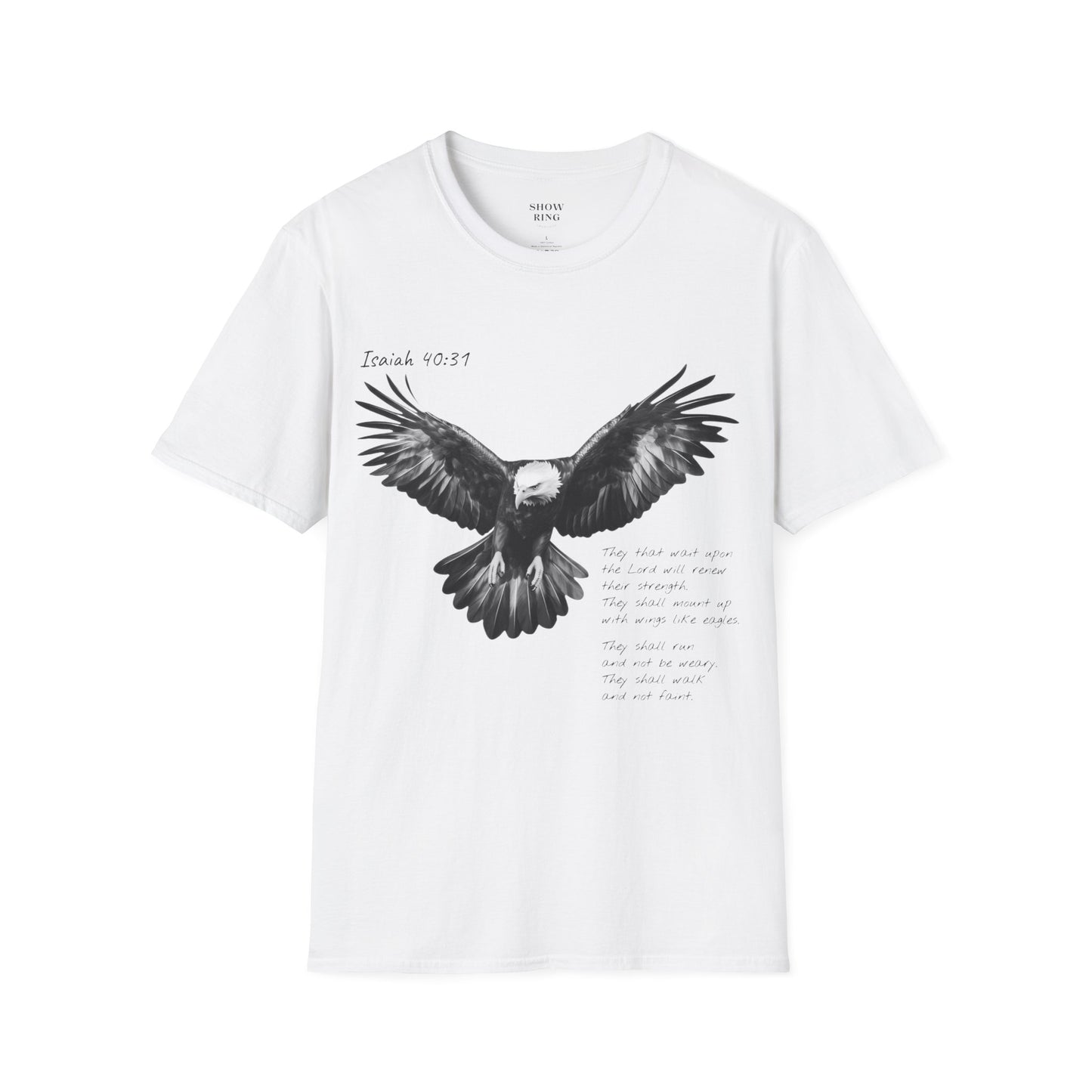 Christian Motorcycle Shirt with Isaiah 40:31 Eagles Verse: Unisex Soft style T-Shirt for Men and Women