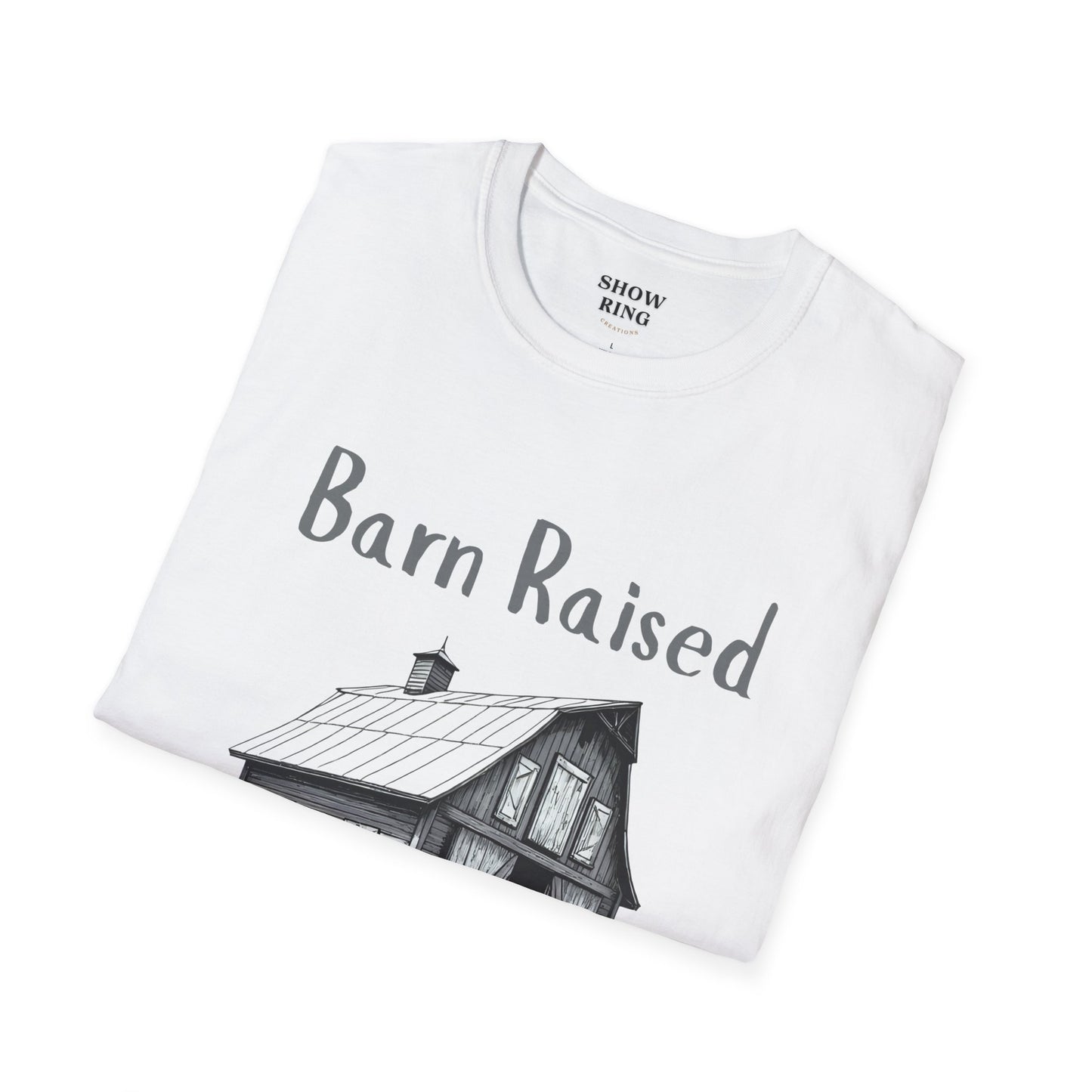Barn Raised 100% Pure Country, Unisex Softstyle T-Shirt - Country Vibe, Farm Life, Casual Wear, Gift for Farmers, Rustic Style