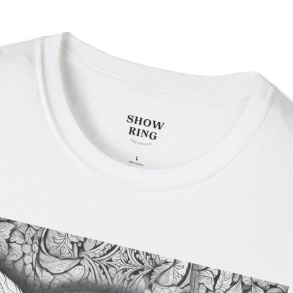 Adult Coloring Shirt Featuring Adorable Pig for 4-H and FFA - Unisex Softstyle T-Shirt for All Ages