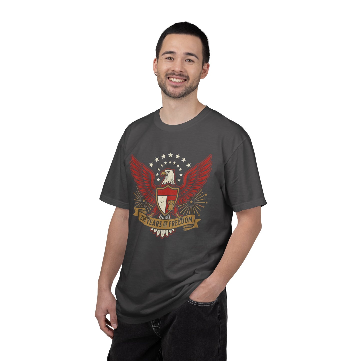 Eagle Crest '250 Years of Freedom'  | Patriotic Eagle USA 1776–2026 Dark Vintage T-Shirt
