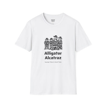Alligator Alcatraz Swamp Time is Hard Time, Softstyle Shirt For Men, Women, Unisex, Short Sleeve, Motorcycle Riders