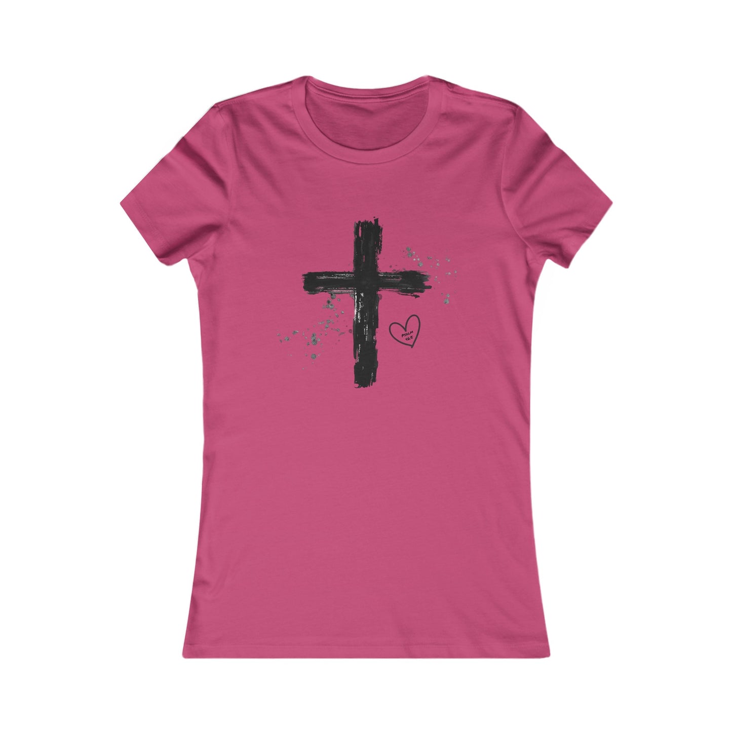 Christian Cross T-shirt for Women With Psalm 46:5 (God is With Her & She Will Not Fail)