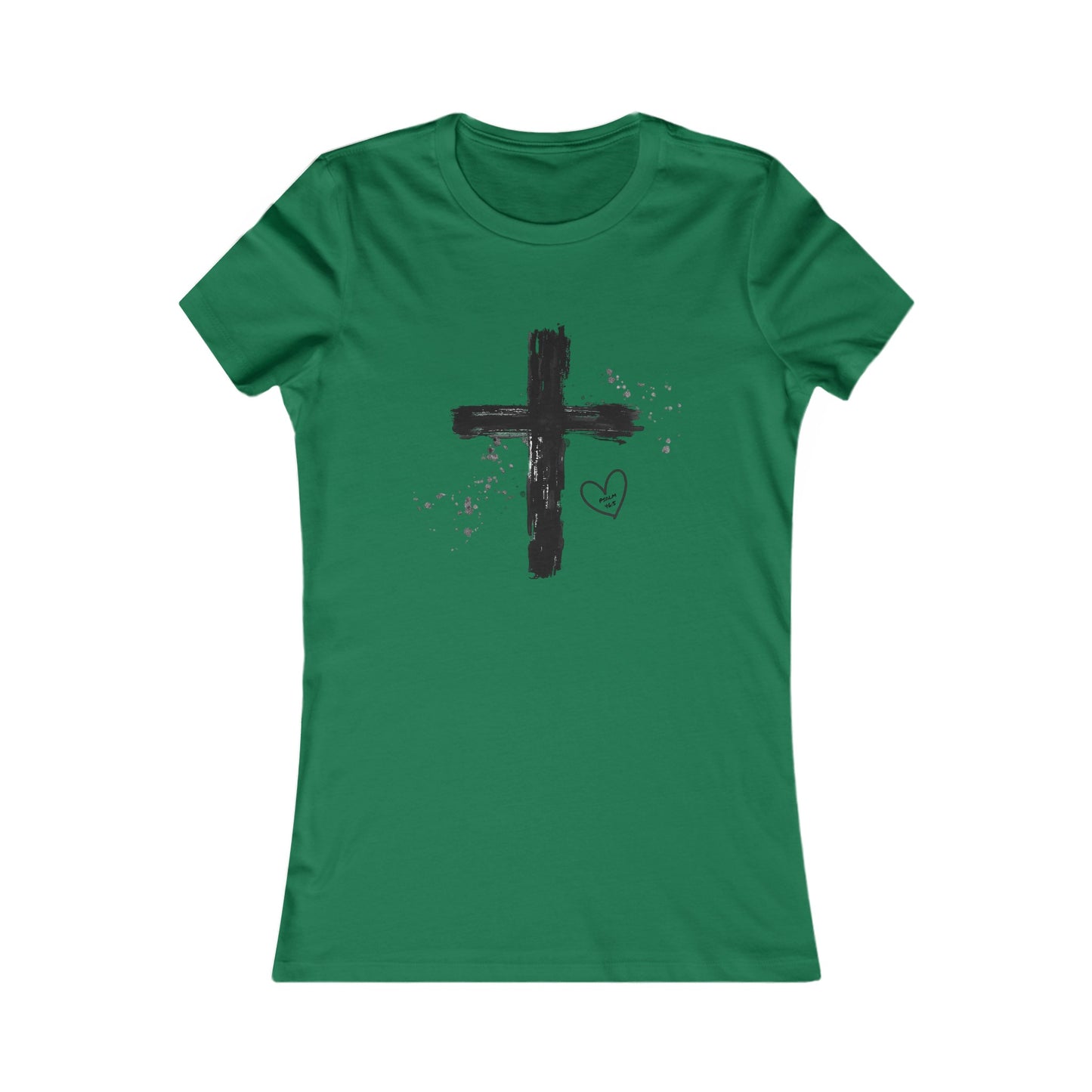 Christian Cross T-shirt for Women With Psalm 46:5 (God is With Her & She Will Not Fail)