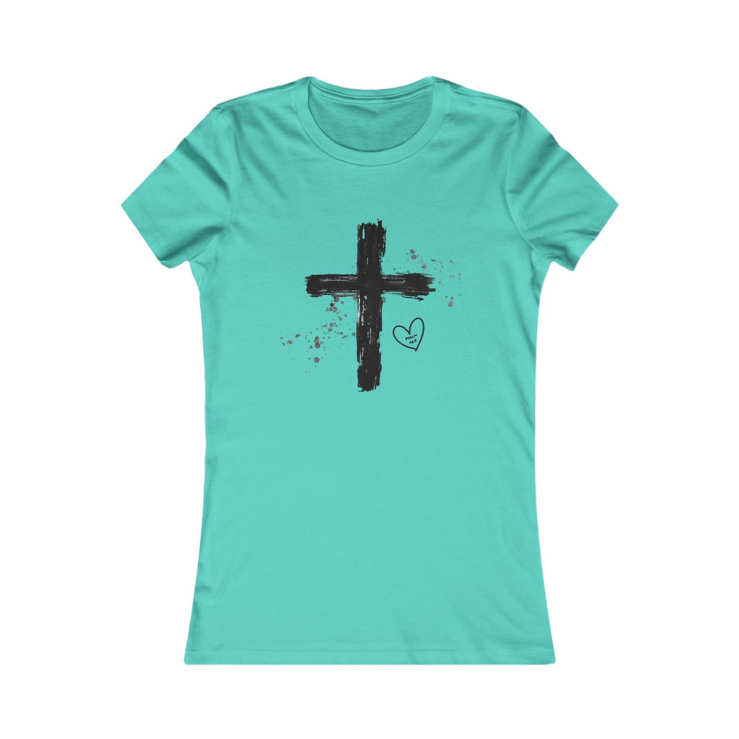 Christian Cross T-shirt for Women With Psalm 46:5 (God is With Her & She Will Not Fail)