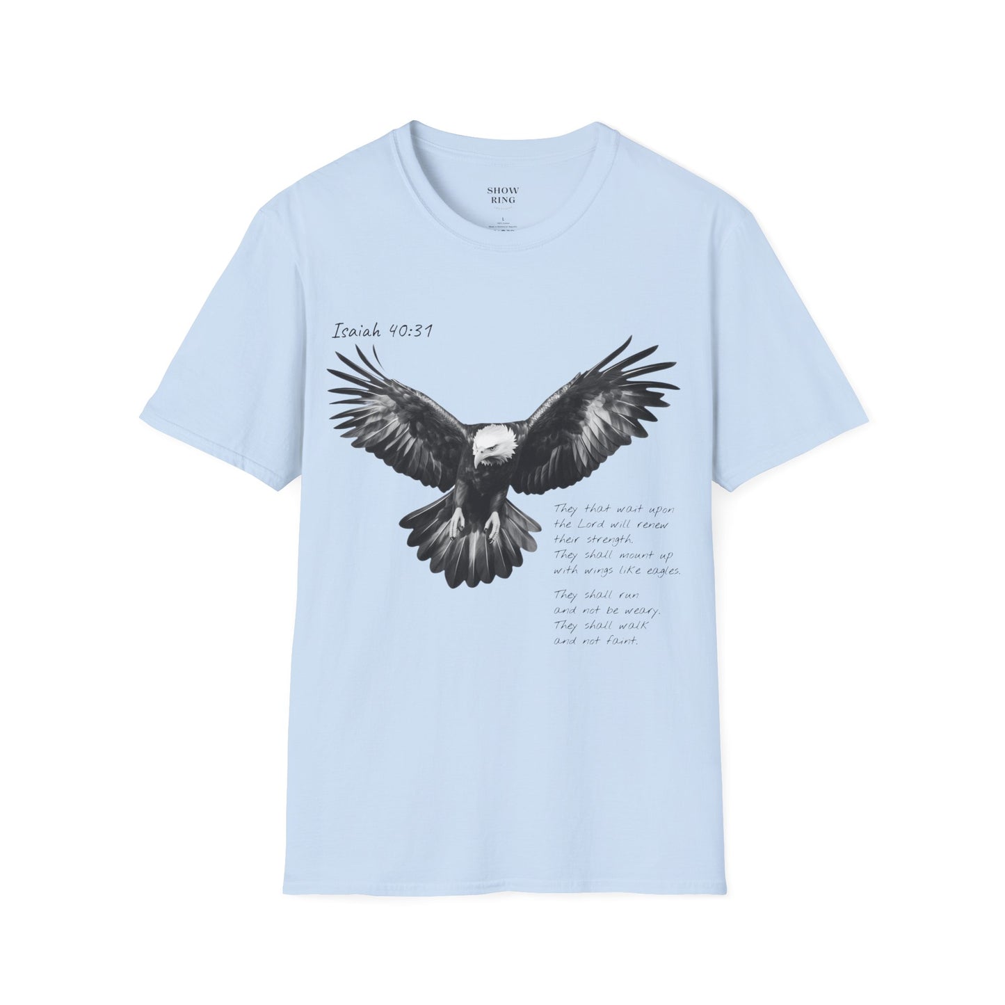 Christian Motorcycle Shirt with Isaiah 40:31 Eagles Verse: Unisex Soft style T-Shirt for Men and Women