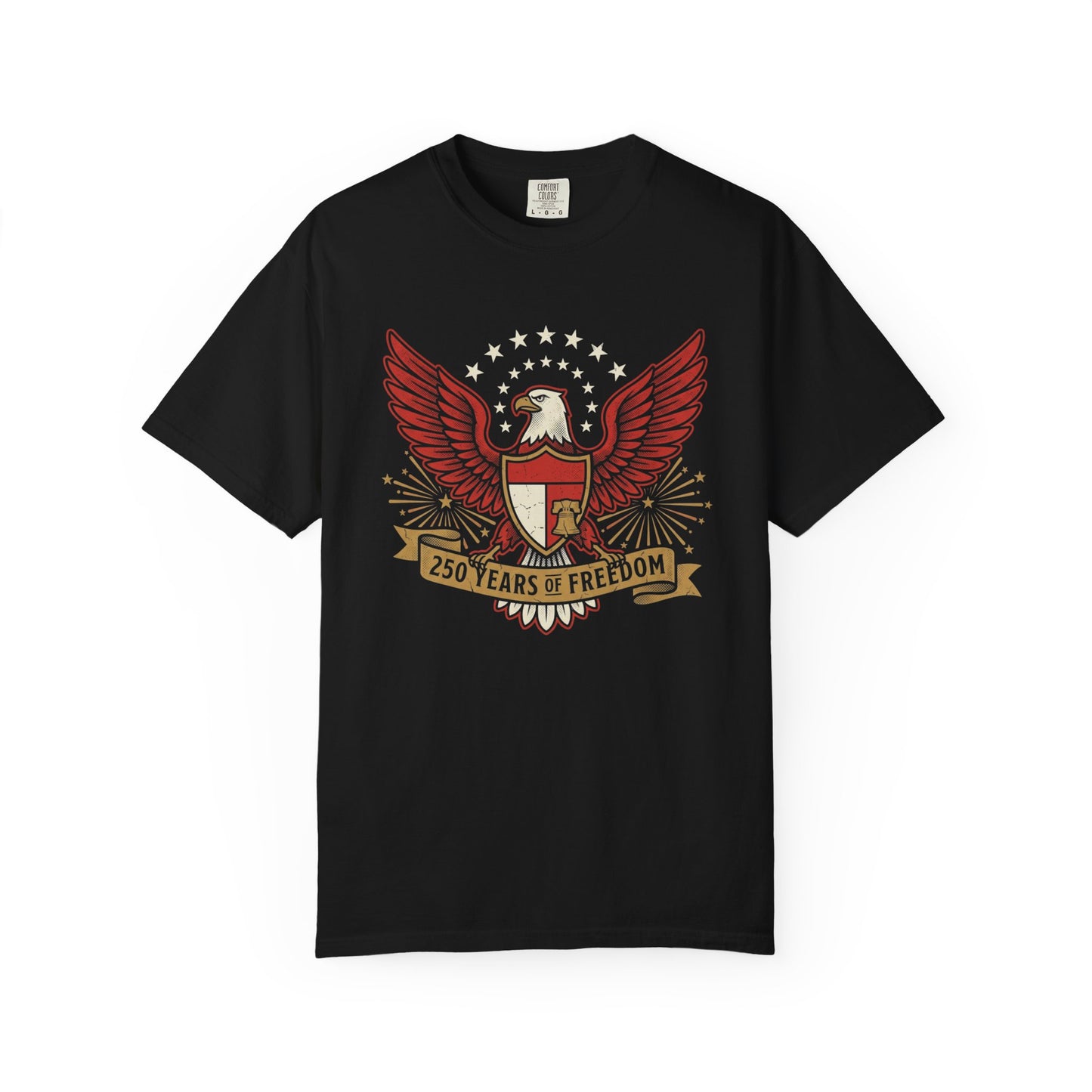 Eagle Crest '250 Years of Freedom'  | Patriotic Eagle USA 1776–2026 Dark Vintage T-Shirt